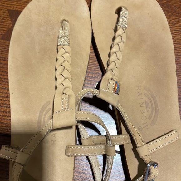 Rainbow T-Strap braided sandals - size 10. Leather - Picture 3 of 5